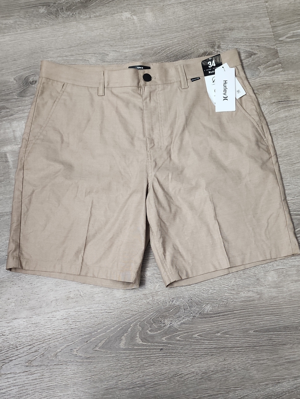 Hurley Men's Tan Casual Dri Breathe 8" Inseam Shorts Size 34 New With Tags